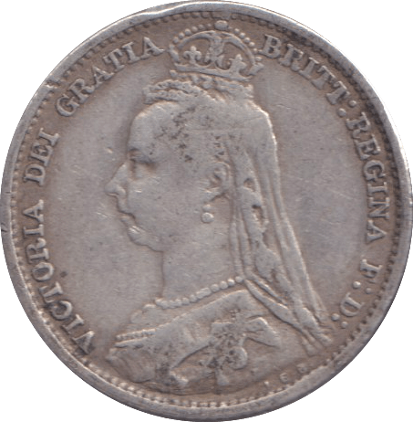 1892 SIXPENCE ( VF ) - SIXPENCE - Cambridgeshire Coins