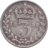 1892 THREEPENCE ( FAIR ) - THREEPENCE - Cambridgeshire Coins