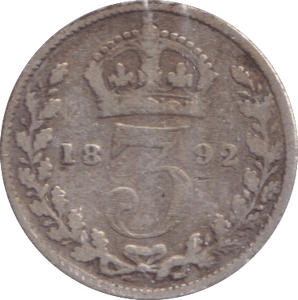1892 THREEPENCE ( FINE ) - Threepence - Cambridgeshire Coins