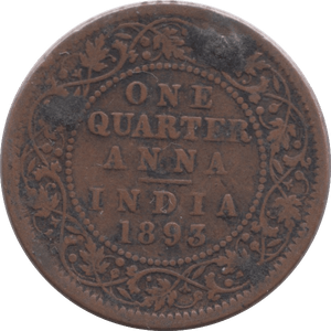 1893 1/4 ANNA BRITISH INDIA - WORLD COINS - Cambridgeshire Coins