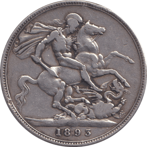 1893 CROWN 3 ( FINE ) - CROWN - Cambridgeshire Coins