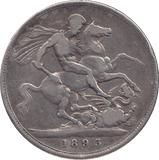 1893 CROWN ( FINE ) - CROWN - Cambridgeshire Coins