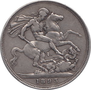 1893 CROWN ( FINE ) LVI D1 - CROWN - Cambridgeshire Coins