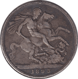 1893 CROWN (FINE) - CROWN - Cambridgeshire Coins