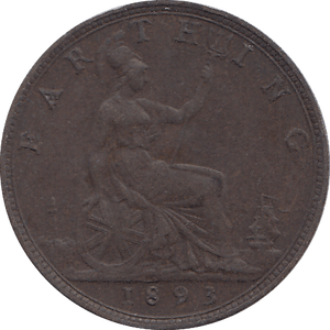 1893 FARTHING ( AUNC ) - FARTHING - Cambridgeshire Coins