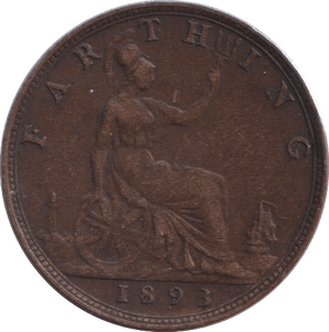 1893 FARTHING ( EF ) - FARTHING - Cambridgeshire Coins