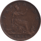 1893 FARTHING ( EF ) - FARTHING - Cambridgeshire Coins