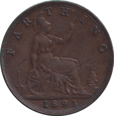 1893 FARTHING ( GVF ) - FARTHING - Cambridgeshire Coins
