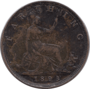1893 FARTHING ( VF ) - Farthing - Cambridgeshire Coins
