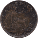 1893 FARTHING ( VF ) - Farthing - Cambridgeshire Coins