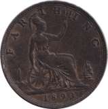 1893 FARTHING ( VF ) - FARTHING - Cambridgeshire Coins