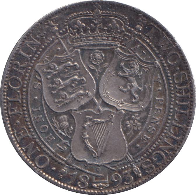 1893 FLORIN ( AUNC ) - FLORIN - Cambridgeshire Coins