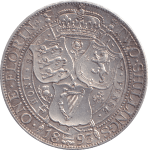 1893 FLORIN ( EF ) - FLORIN - Cambridgeshire Coins