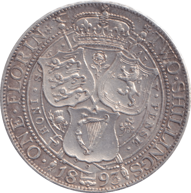 1893 FLORIN ( EF ) - FLORIN - Cambridgeshire Coins