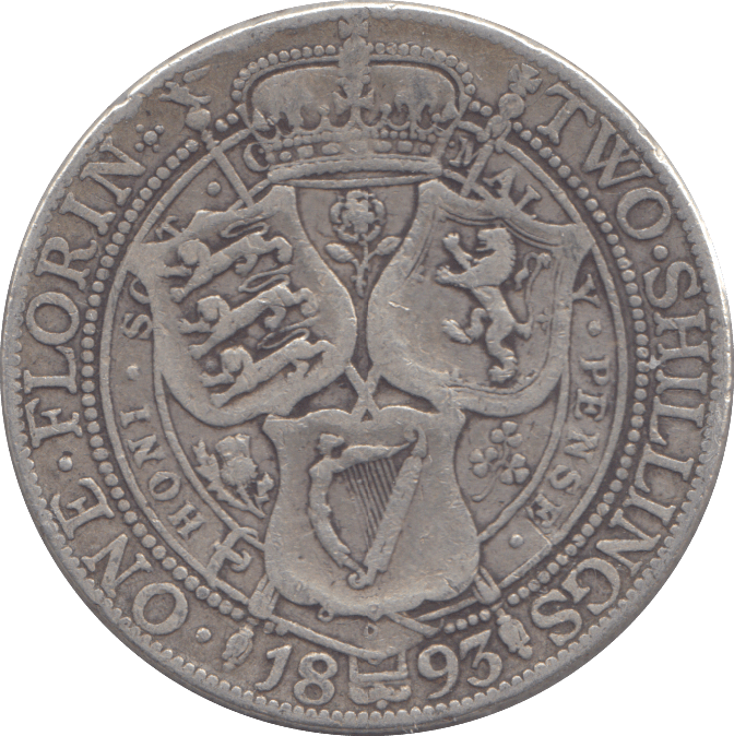 1893 FLORIN ( FINE ) - FLORIN - Cambridgeshire Coins