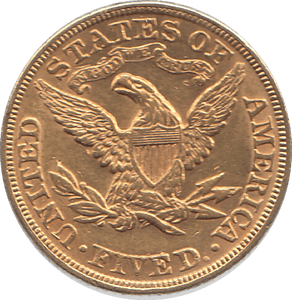 1893 GOLD FIVE DOLLARS USA - Gold World Coins - Cambridgeshire Coins