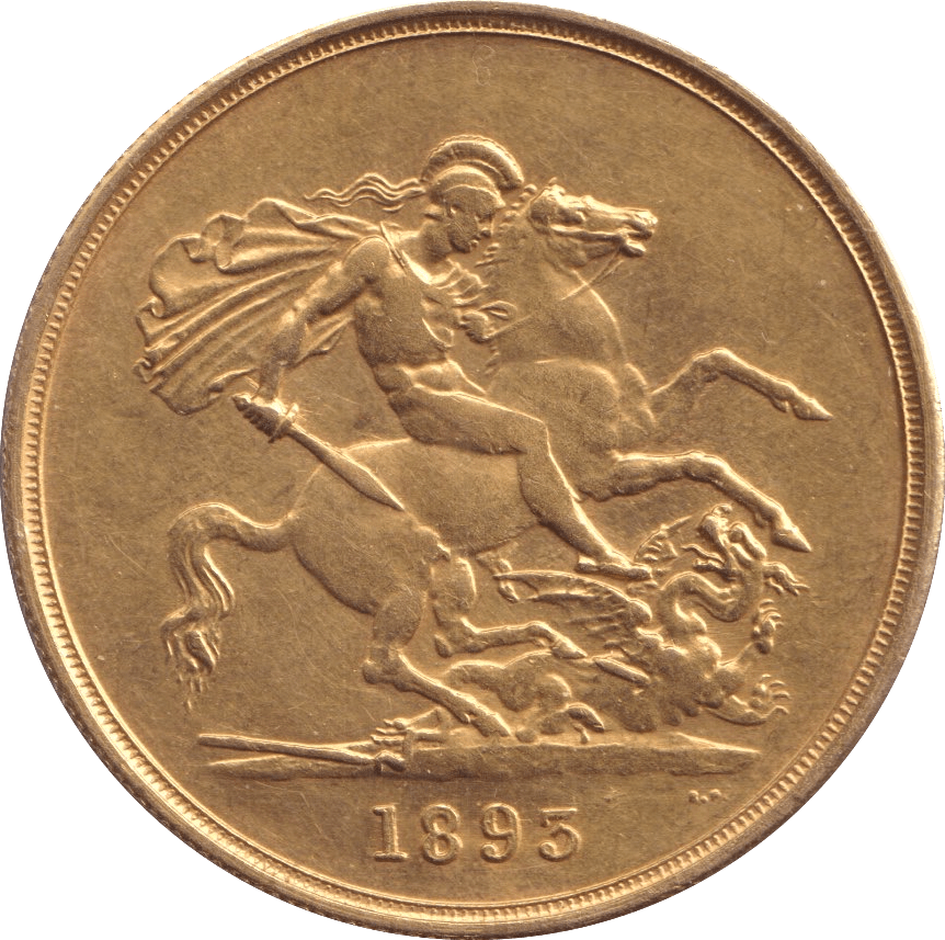 1893 GOLD FIVE POUND ( GVF ) - GOLD FIVE POUNDS - Cambridgeshire Coins