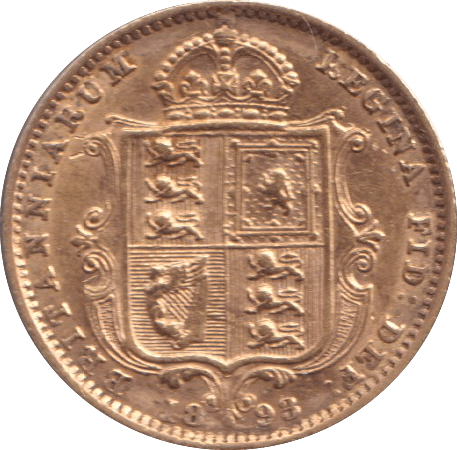1893 GOLD HALF SOVEREIGN ( EF ) - HALF SOVEREIGN - Cambridgeshire Coins