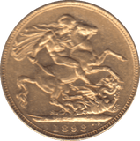 1893 GOLD SOVEREIGN ( AUNC ) - SOVEREIGN - Cambridgeshire Coins