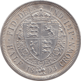1893 HALFCROWN ( AUNC ) - HALFCROWN - Cambridgeshire Coins
