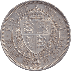 1893 HALFCROWN ( AUNC ) - HALFCROWN - Cambridgeshire Coins