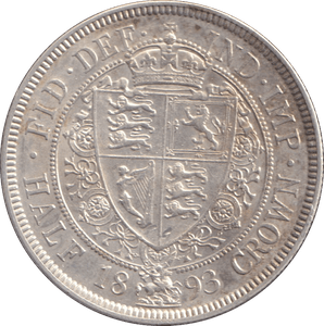1893 HALFCROWN ( AUNC ) - WORLD COINS - Cambridgeshire Coins