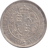 1893 HALFCROWN ( EF ) - HALFCROWN - Cambridgeshire Coins