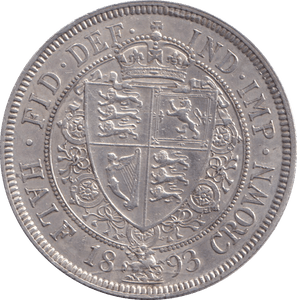 1893 HALFCROWN ( EF ) - HALFCROWN - Cambridgeshire Coins