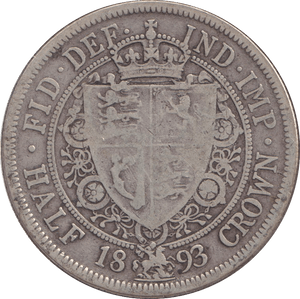 1893 HALFCROWN ( FINE ) - HALFCROWN - Cambridgeshire Coins