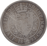 1893 HALFCROWN ( FINE ) - HALFCROWN - Cambridgeshire Coins