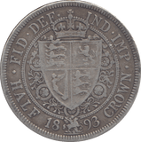 1893 HALFCROWN ( FINE ) - HALFCROWN - Cambridgeshire Coins