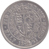 1893 HALFCROWN ( GF ) - HALFCROWN - Cambridgeshire Coins