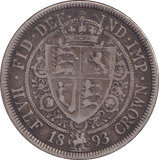 1893 HALFCROWN ( GF ) - HALFCROWN - Cambridgeshire Coins