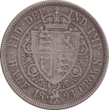 1893 HALFCROWN ( GF ) - Halfcrown - Cambridgeshire Coins