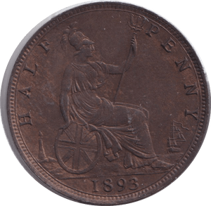 1893 HALFPENNY ( AUNC ) - HALFPENNY - Cambridgeshire Coins