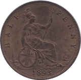 1893 HALFPENNY ( BU ) - Halfpenny - Cambridgeshire Coins