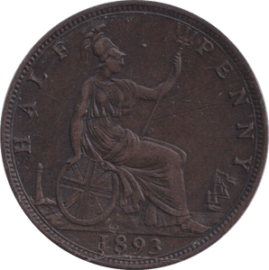 1893 HALFPENNY ( GVF ) - HALFPENNY - Cambridgeshire Coins
