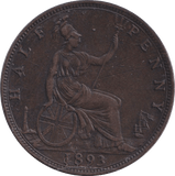 1893 HALFPENNY ( GVF ) - HALFPENNY - Cambridgeshire Coins