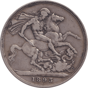 1893 LVII CROWN ( FINE ) - CROWN - Cambridgeshire Coins