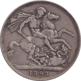 1893 LVII CROWN ( FINE ) - CROWN - Cambridgeshire Coins