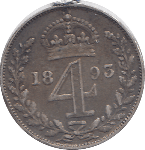 1893 MAUNDY FOURPENCE ( FINE ) EX MOUNT - MAUNDY FOURPENCE - Cambridgeshire Coins