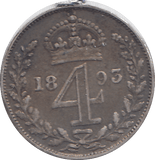 1893 MAUNDY FOURPENCE ( FINE ) EX MOUNT - MAUNDY FOURPENCE - Cambridgeshire Coins