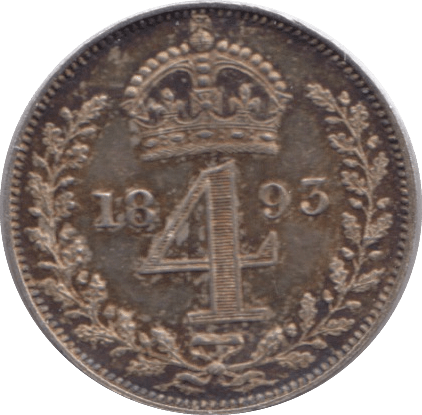 1893 MAUNDY FOURPENCE ( UNC ) - MAUNDY FOURPENCE - Cambridgeshire Coins