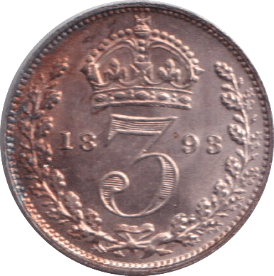 1893 MAUNDY THREEPENCE ( UNC ) - MAUNDY THREEPENCE - Cambridgeshire Coins