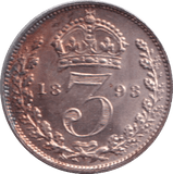 1893 MAUNDY THREEPENCE ( UNC ) - MAUNDY THREEPENCE - Cambridgeshire Coins