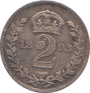 1893 MAUNDY TWOPENCE ( EF ) - WORLD COINS - Cambridgeshire Coins
