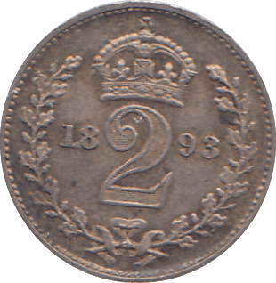 1893 MAUNDY TWOPENCE ( EF ) - WORLD COINS - Cambridgeshire Coins