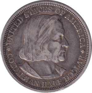 1893 SILVER 1/2 DOLLAR USA COLUMBIA - SILVER WORLD COINS - Cambridgeshire Coins