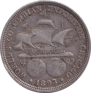 1893 SILVER 1/2 DOLLAR USA COLUMBIA - SILVER WORLD COINS - Cambridgeshire Coins