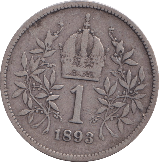 1893 SILVER CORONA AUSTRIA - SILVER WORLD COINS - Cambridgeshire Coins
